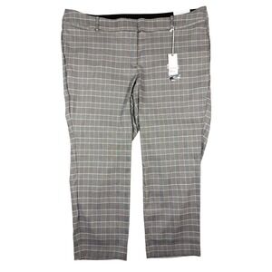 Lane Bryant The Allie Sexy Stretch Grey Plaid Skinny Ankle Pants Womens 26R NEW